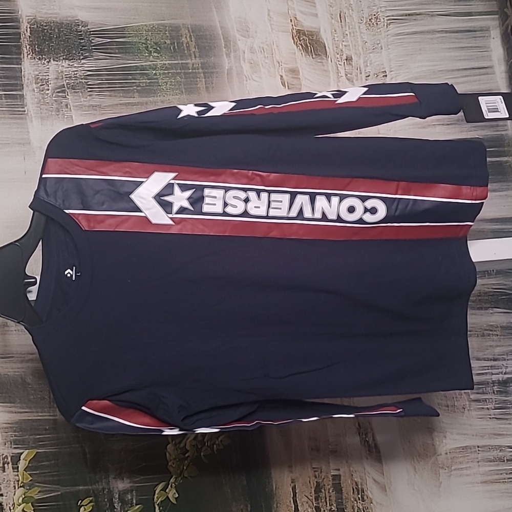 New with tags! Converse Boys Large long sleeve navy knit Tshirt